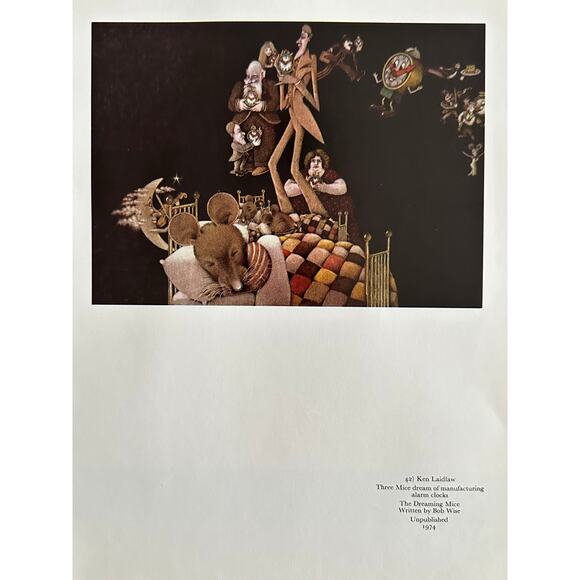 Ken Laidlaw, Three Mice Dream, Fantasy, Illustration Art Print ~ 250801-WH 595 G - Picture 2 of 2